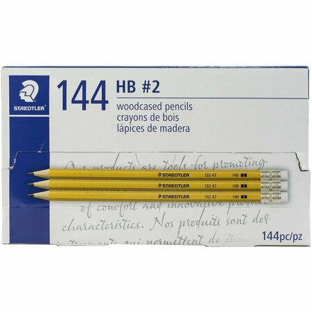 STAEDTLER Yellow Pencils Hb #2 Class Pack, 144PK 247C144A